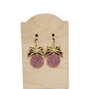  Pink Rose Gold Glitter Bow Earrings