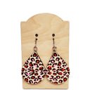  Hand Painted Pink Red Leopard Teardrop