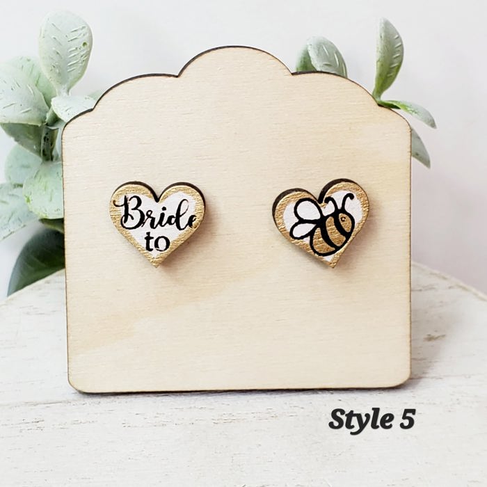Hand Painted Bride to Bee Studs | Bridal Shower