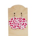  White Hot Pink Leopard Earrings