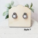  Hand Painted Diamond Ring Wedding Studs | Bride Ring