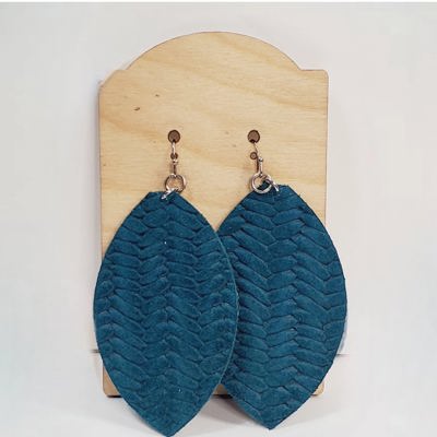 Genuine Leather Leaf Earrings