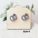  Hand Painted Bride Ring Set Studs