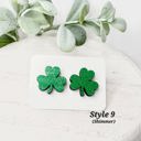  Hand Painted Shimmer Clover Studs