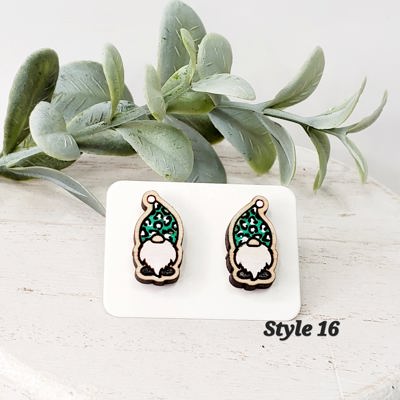 Gnome Leopard Studs | Green