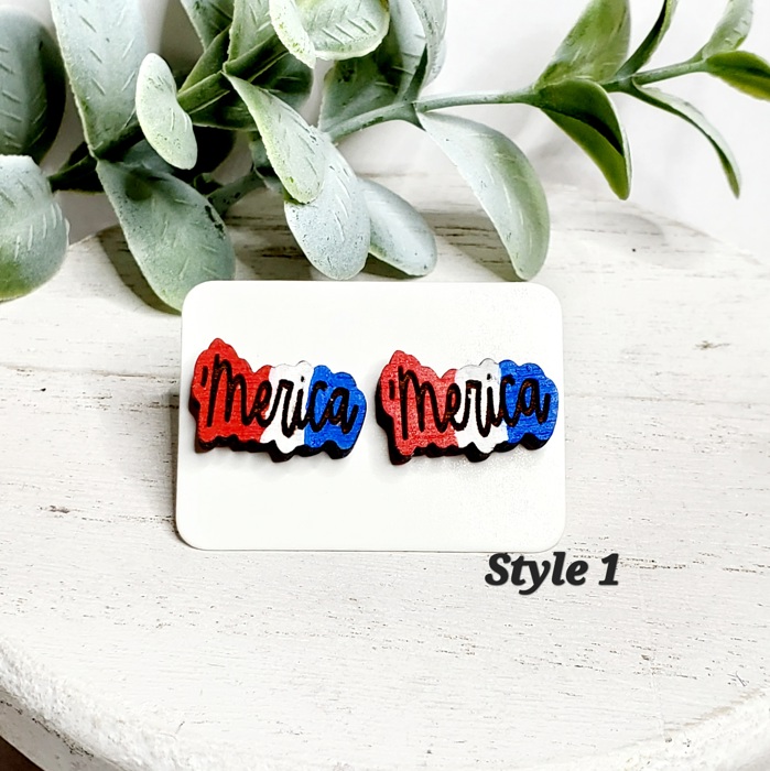 Hand Painted Americana Studs | 30 Styles