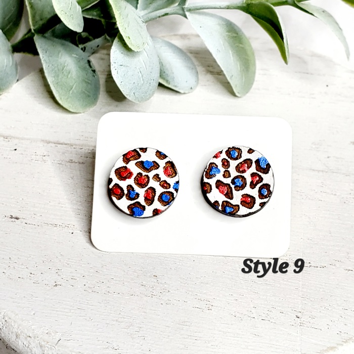 Hand Painted Americana Studs | 30 Styles