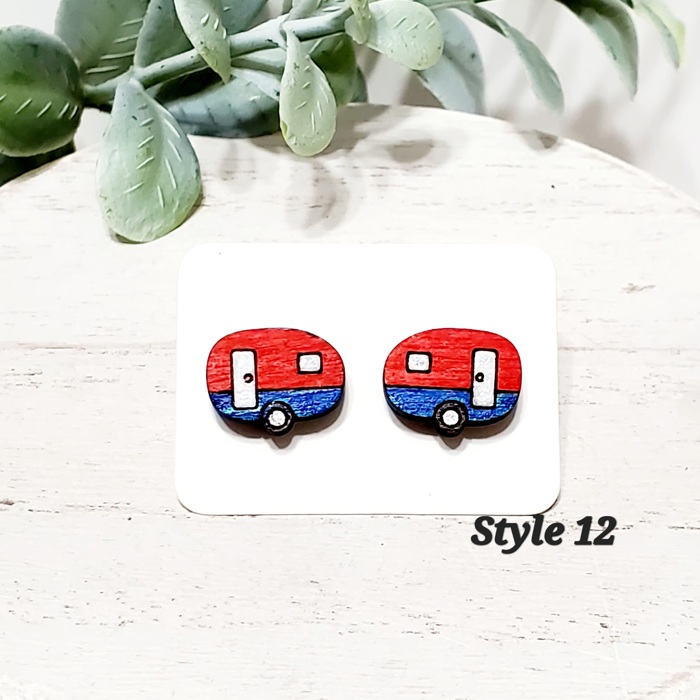 Hand Painted Americana Studs | 30 Styles