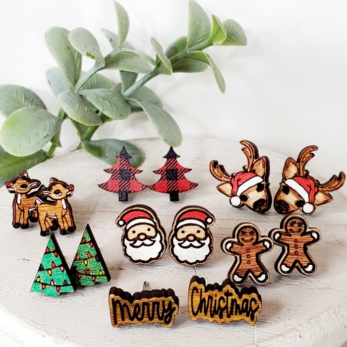Christmas Wood Studs | 24 Styles