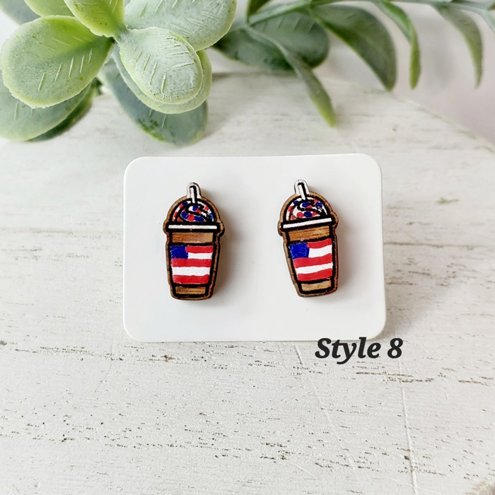 Hand Painted Americana Studs | 30 Styles