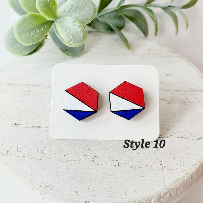 Hand Painted Americana Studs | 30 Styles