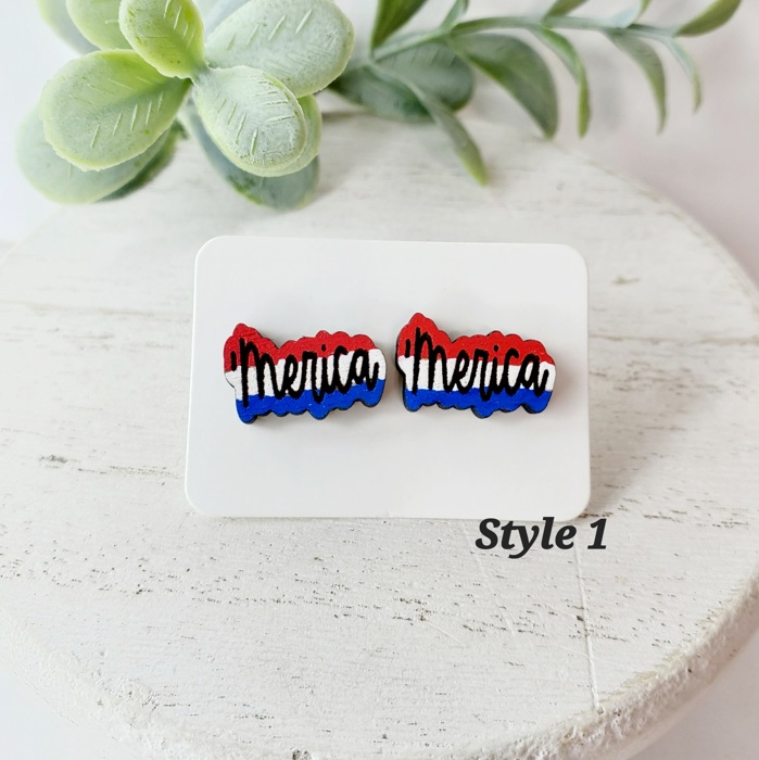 Hand Painted Americana Studs | 30 Styles