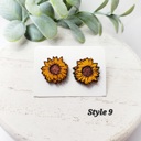  Hand painted Sunflower Studs