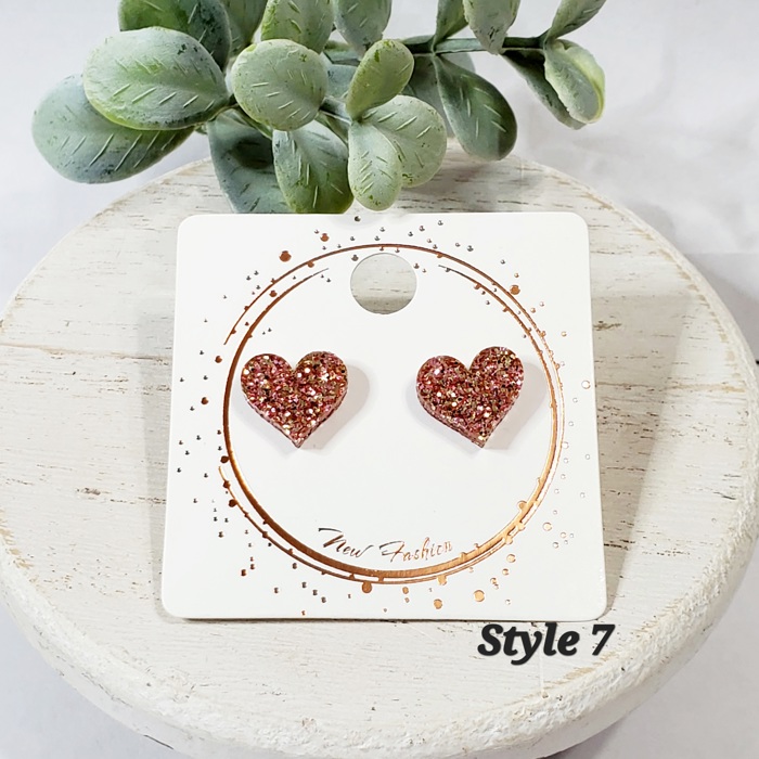 Acrylic Heart Studs | 12 Styles