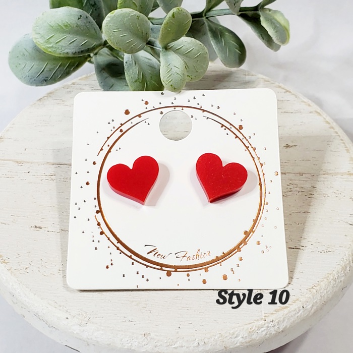 Acrylic Heart Studs | 12 Styles