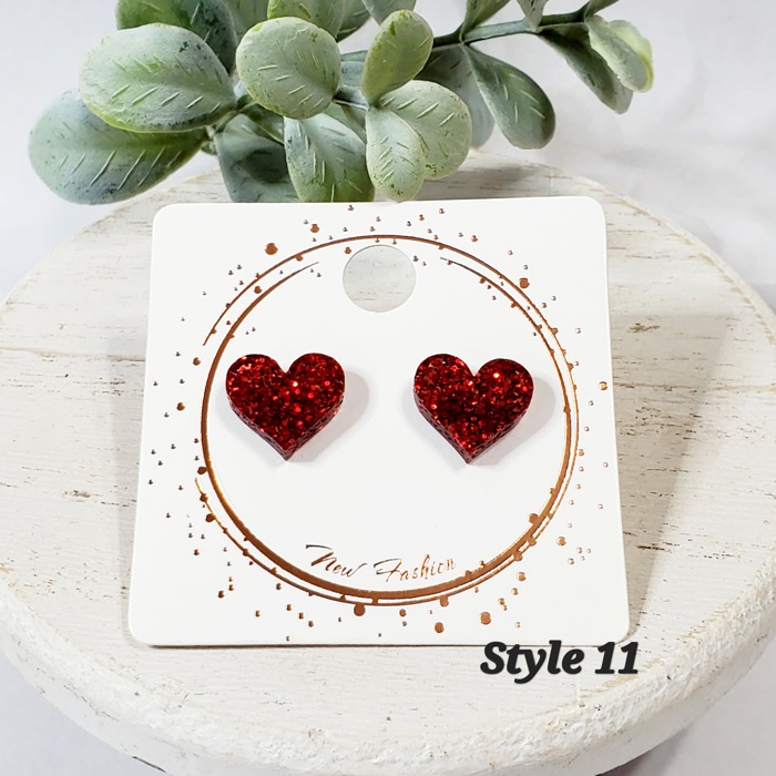 Acrylic Heart Studs | 12 Styles