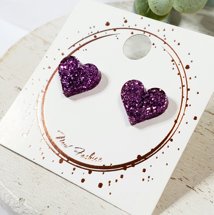 Acrylic Heart Studs | 12 Styles
