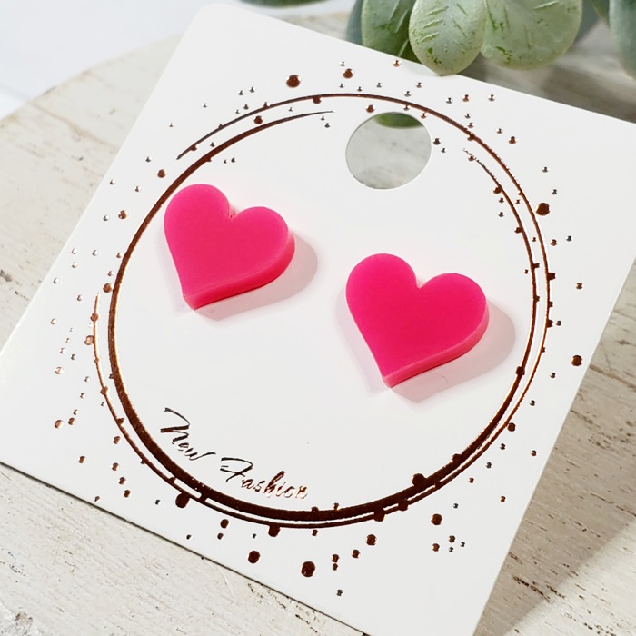 Acrylic Heart Studs | 12 Styles