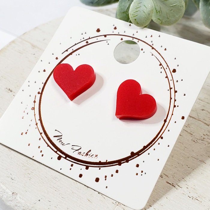 Acrylic Heart Studs | 12 Styles