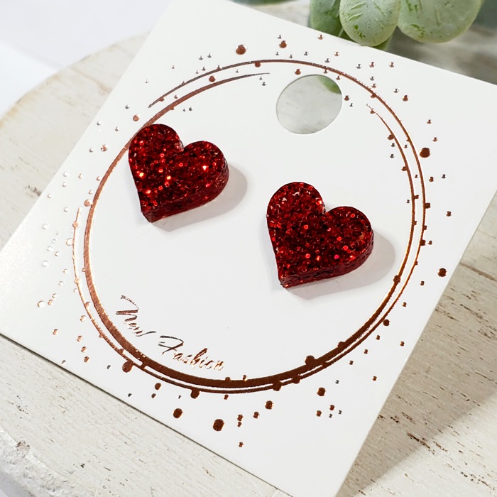 Acrylic Heart Studs | 12 Styles