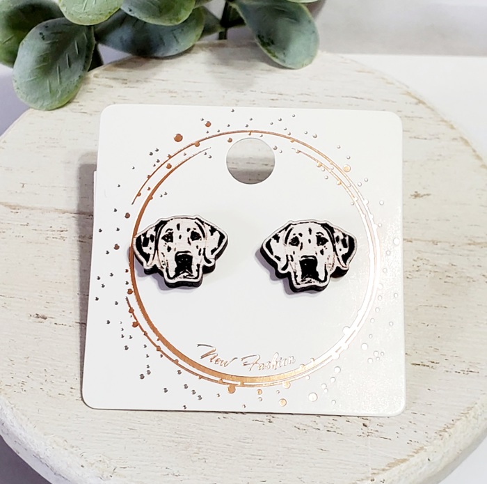 Hand Painted Dalmatian Dog Studs