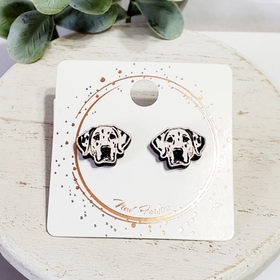 Hand Painted Dalmatian Dog Studs