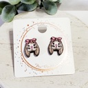  Hand Painted Bunny Rabbit Wood Studs