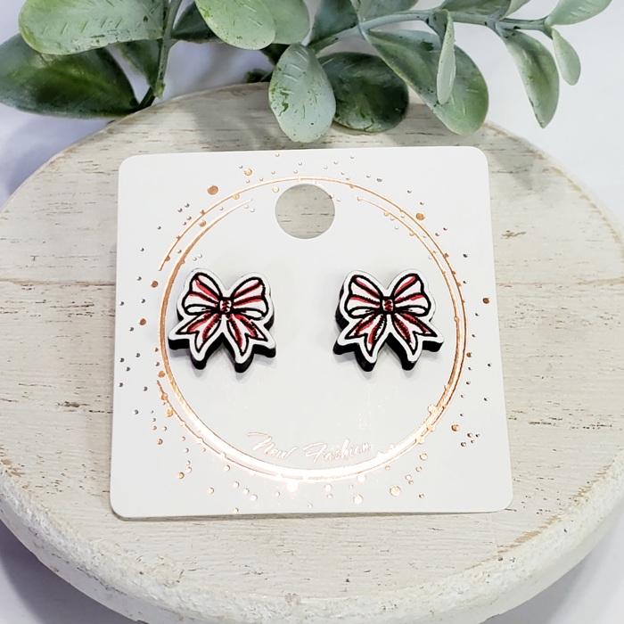 Baseball Bow Wood Studs
