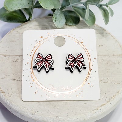 Baseball Bow Wood Studs