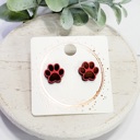  Red Paw Print Wood Studs