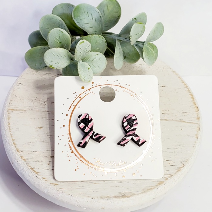 Hand Painted Zebra Studs