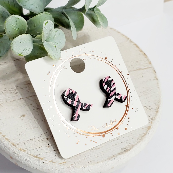 Hand Painted Zebra Studs