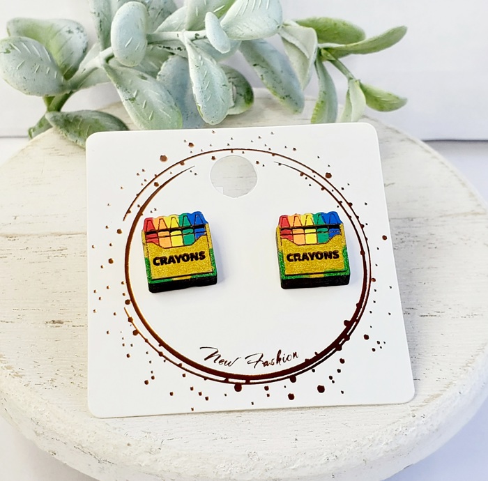 Hand Painted Teacher Studs | 16 Styles