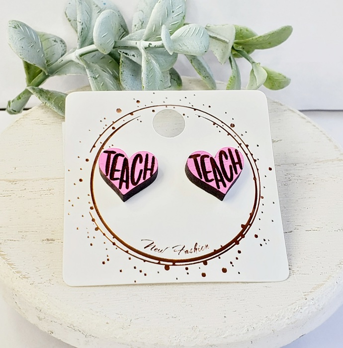 Hand Painted Teacher Studs | 16 Styles