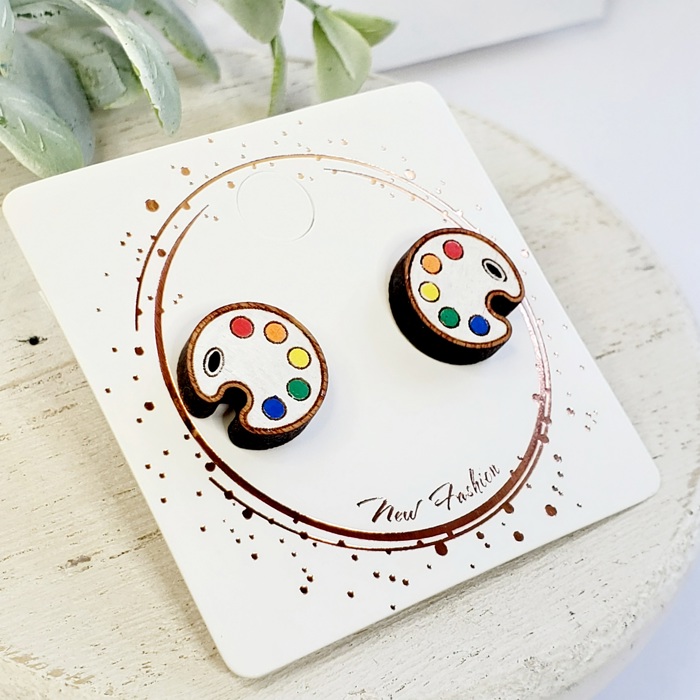 Hand Painted Teacher Studs | 16 Styles