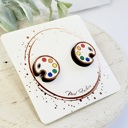 Style 7 - Paint Palette Hand Painted Teacher Studs | 16 Styles
