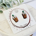 Style 12 - Iced Coffee Hand Painted Teacher Studs | 16 Styles