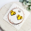 Style 13-Heart Hand Painted Softballs Game Day Studs | 31 Styles