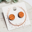 Style 23-Hand Painted Shimmer Basketballs Game Day Studs | 31 Styles