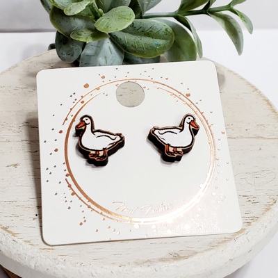 Hand Painted Duck Studs 