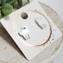  White Cat Standing Studs