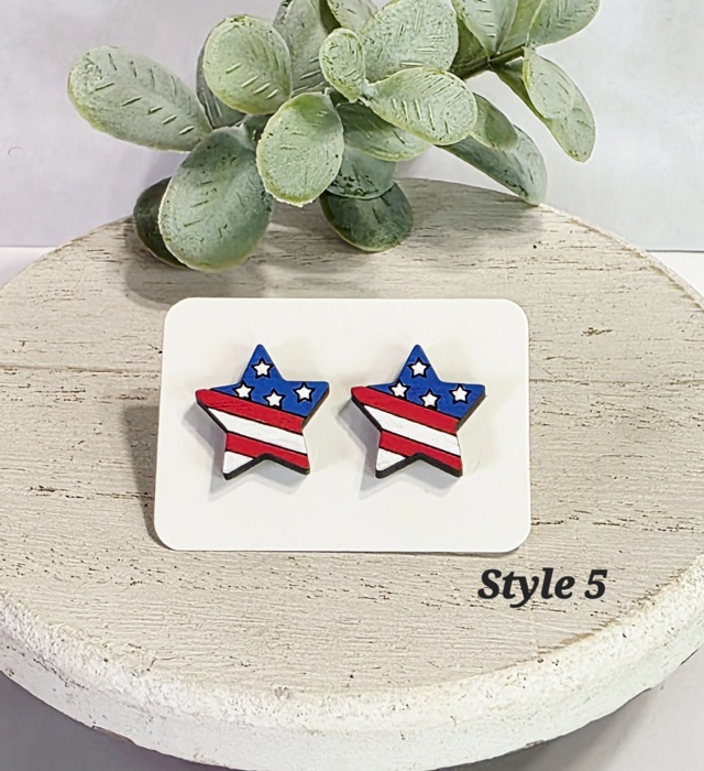 Hand Painted Americana Studs | 30 Styles