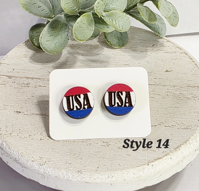Hand Painted Americana Studs | 30 Styles
