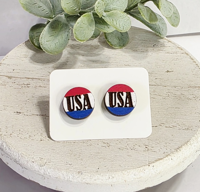 Hand Painted Americana Studs | 30 Styles
