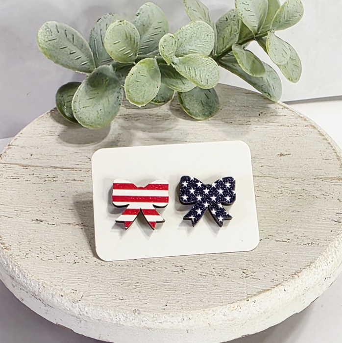 Hand Painted Americana Studs | 30 Styles
