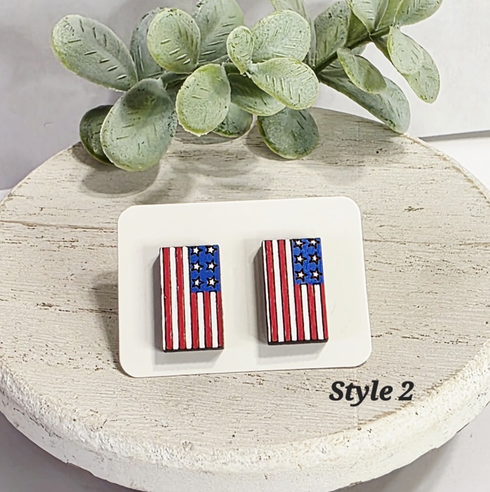 Hand Painted Americana Studs | 30 Styles