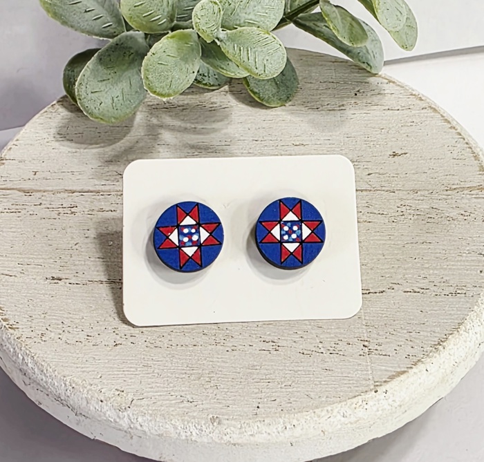 Hand Painted Americana Studs | 30 Styles