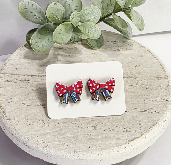 Hand Painted Americana Studs | 30 Styles