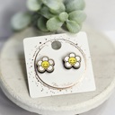 Style 11 - Flower White Smiley Fall Studs | 25 Styles