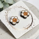 Style 23 - Flower Jack-o-lantern  Halloween Studs | 30 Styles